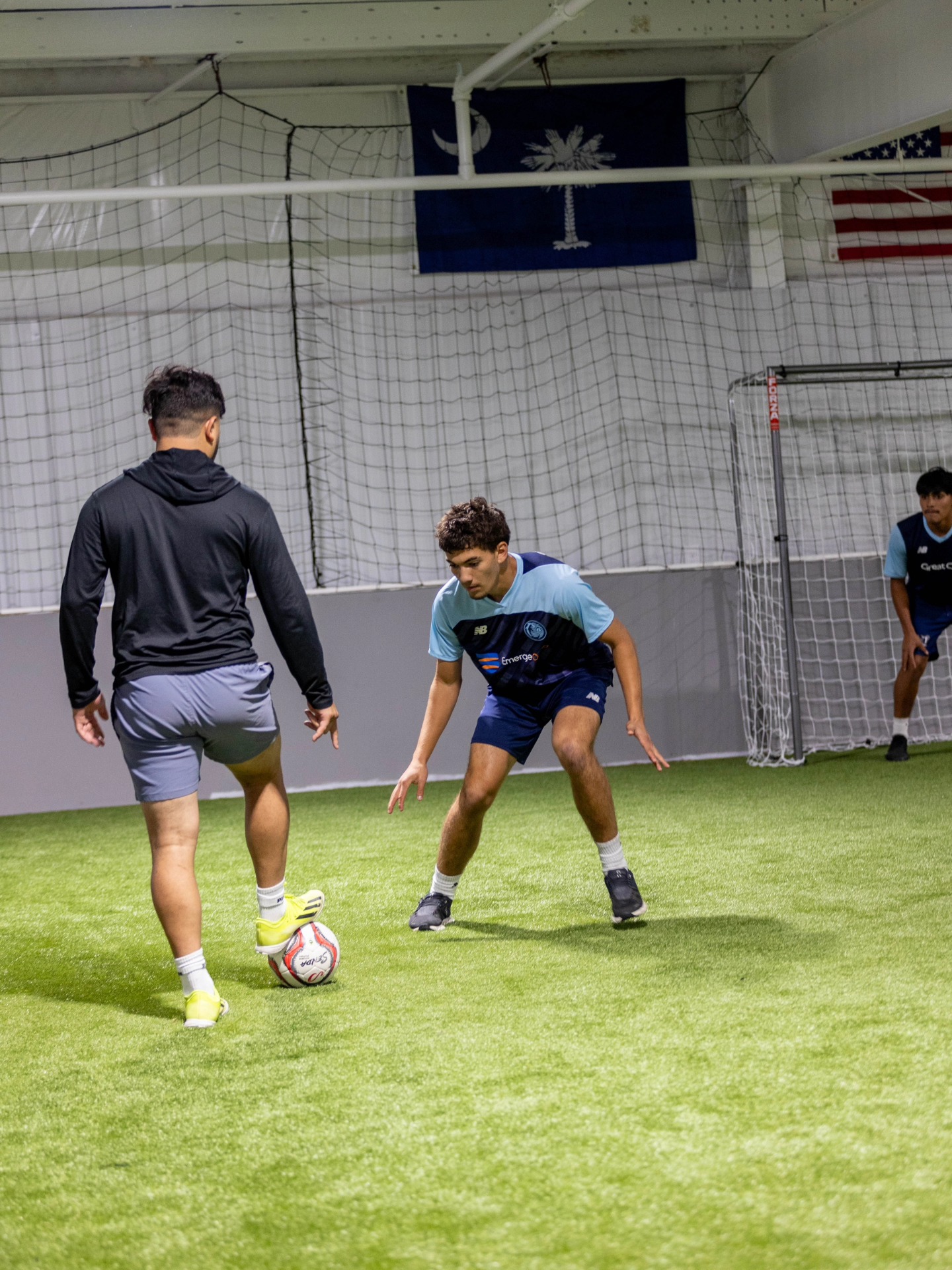 Small-group soccer training session at CopaFit